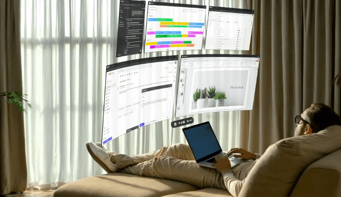 Launching soon is Spacetop’s enormous virtual laptop screen.